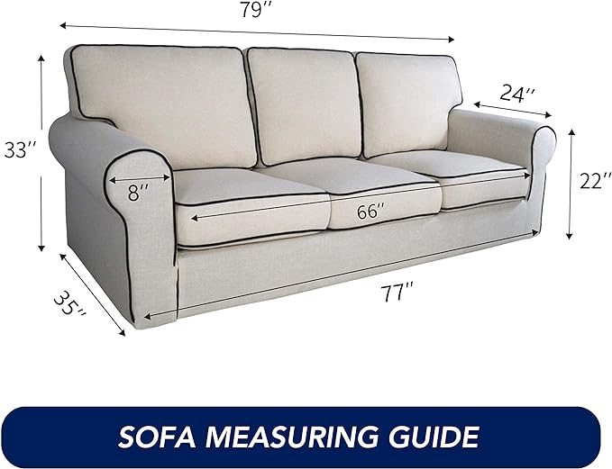 PureFit Stretch Couch Covers for Sofa Large Sofa Slipcovers Gray | 1-Piece Sofa Cover Washable Soft Couch Protector, Couch Slipcover with Non Skid Foam and Elastic Bottom for Kids, Dogs - Image 6