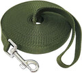 Nylon Training Dog Leash for Small Medium Large Dogs, 15ft 20ft 30ft 50ft Long Leash Dog/Puppy Lead for Obedience Recall Training, Camping (1" x 50ft, Green) by MANDAO