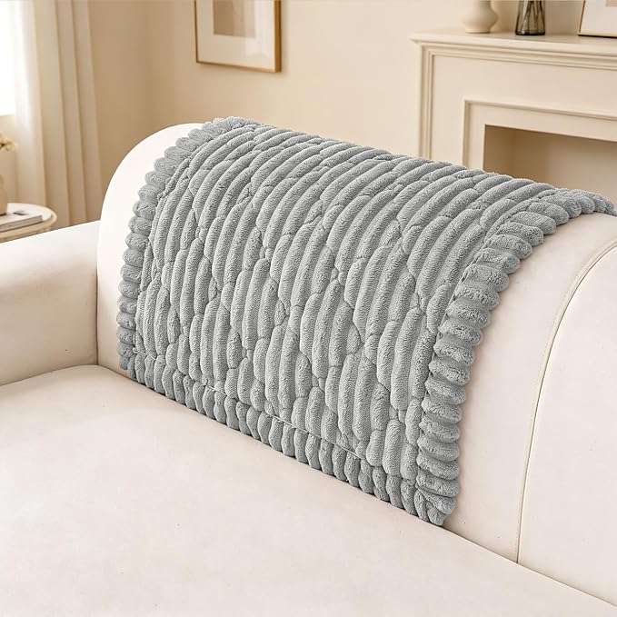100% Waterproof Fuzzy Couch Cover for Dogs, Washable Non-Slip Pet Couch Covers for Sofa, Soft Thick Furniture Protector Sofa Slipcover Mat for Dogs (Light Gray, 27.5"x70.9") - Image 8