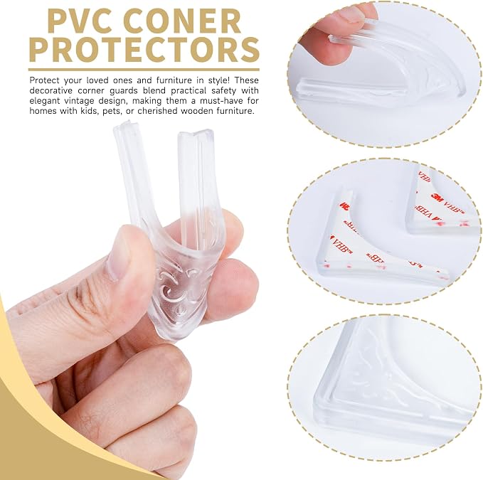 4 Pcs Safety Soft Corner Protectors Guards,Table Corner Protectors Proof Corners and Edge Protectors for Furniture Bookcases Drawers (Transparent) - Image 3