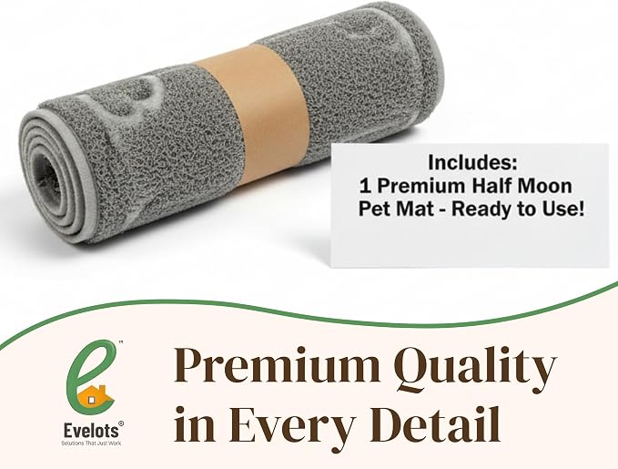 Evelots Small Cat Litter Trap Mat, Waterproof, Non-Slip, Washable, Gray | Soft absorbent mat traps litter and mess, protects floors from urine and moisture, stays in place and is machine washable. - Image 8