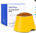 Dog Bowls,Cone Friendly Non-Slip Single Dog Bowl with Stainless Steel Inner, Raised Bowls for Small and Medium Dogs Spaniel Dogs Long Ear, High Capacity, L/3 Cups Yellow by Petvillage
