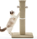 Made4Pets Tall Cat Scratching Post, Carpet Scratcher for Indoor Cats, 33" | Reach-and-Stretch Height, Wide Base, Hanging Balls for Play, Easy Assembly with Tools, For Adult and Larger Cats, Beige by Made4Pets
