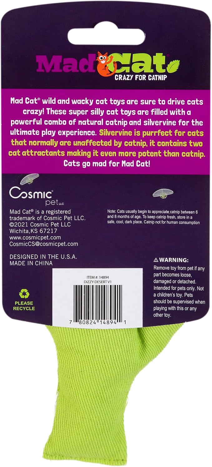 Mad Cat Dizzy Desert Catnip and Silvervine Plush Toy for Cats and Kittens | Filled with natural attractant for energetic indoor play, durable soft design felines love to bat, chase and cuddle daily - Image 4