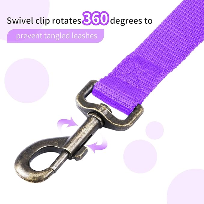 HIKISS Long Dog Leash Obedience Recall Training Agility Lead with Thickening Material for Large Dog - 15ft 20ft 30ft 50ft 100ft Training Leash(Purple 50ft) - Image 4