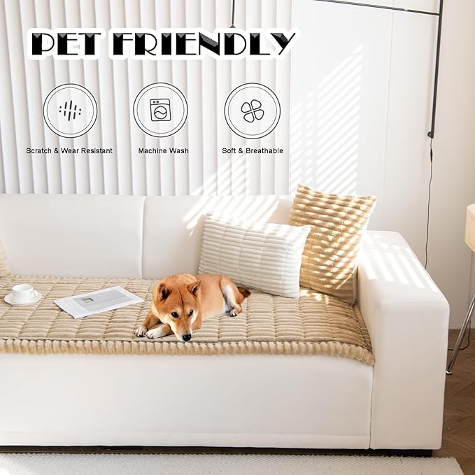 ZQFFB Couch Cover for Dogs Washable Non-Slip Pet Friendly Sofa Protector | Multiple Sizes Dog Blanket Fit Sectional Sofas & Loveseats, Prevents Pet Hair, Scratches & Stains - Image 2