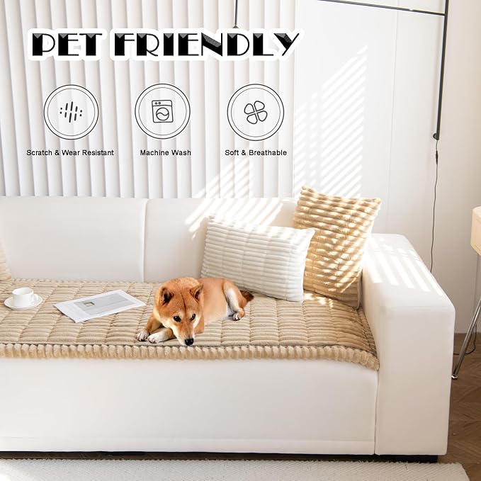 ZQFFB Couch Cover for Dogs Washable Non-Slip Pet Friendly Sofa Protector | Multiple Sizes Dog Blanket Fit Sectional Sofas & Loveseats, Prevents Pet Hair, Scratches & Stains - Image 2