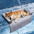 GGIB Cooling Dog Bed Mat with Bolster Pillow Washable Dog Couch Cover Breathable Summer Pet Couch Bed Protector Indoor(Medium, Cooling Grey) by GGIB