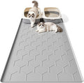 Bulkniu Silicone XL Cat Litter Mat, 28"X40", Raised Edge Waterproof, Grey | Litter Trapping & Recycling, Easy to Clean, Non-Slip, Durable Safe & Odorless, Paw Friendly by Bulkniu