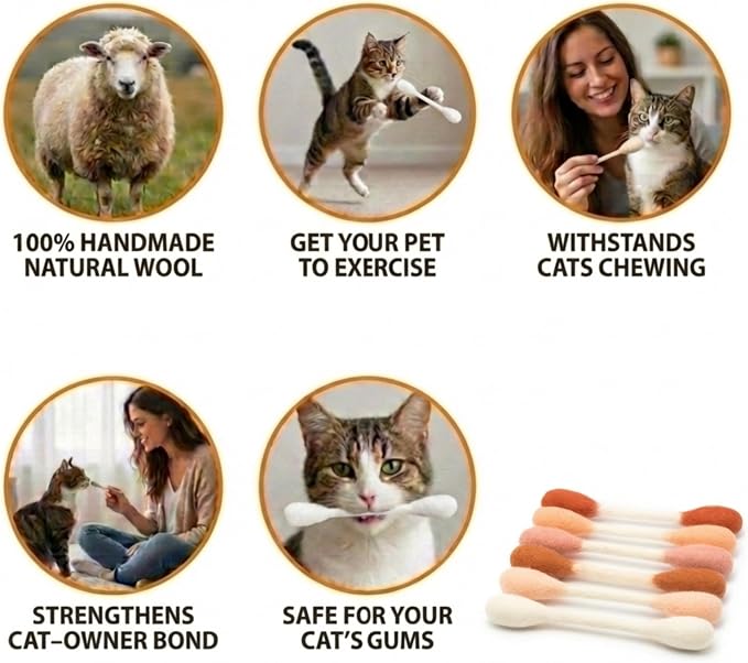 Glaciart One Swabs Cat Toys with Catnip - 6 Pk | Durable for Chew, Cute Cat Toys Interactive Kitty for Boredom, Exercise, & Play | Filled w/Organic Catnip for Anxiety & as Digestive Aid | Gift Idea - Image 4
