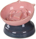 Ceramic Slow Feeder Cat Bowl, 15-Degree Tilted Non-Slip | Food-Grade Ceramic For Indoor Cats, 5.3 In Shallow Bowl, Whisker-Friendly, Dry And Wet Food, Dishwasher Safe by KittyDine