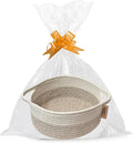 COMFY-HOMI Round Rope Basket with Handles for Shelves,Toys,Book, Cloth Storage Baskets for Organizing Toy Decorative Organizer for Living Room, Bathroom by COMFY-HOMI