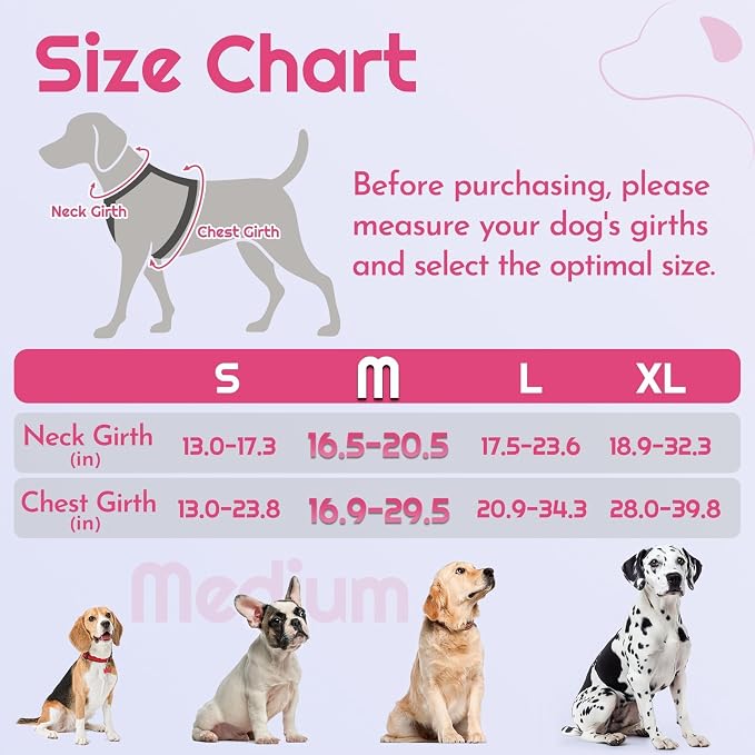 Eagloo Dog Harness No Pull for Medium Dogs, Easy On & Off with 3 Buckles | No Choke with Front Clip, Adjustable Fit, MOLLE System, Reflective Vest, Easy Control for Walking, Pink & Black, Medium - Image 2