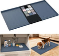 URMONA Waterproof Silicone Under Sink Mat 34'' x 19'' Shelf Liner for Kitchen and Bathroom, Cabinet and Counter Protector, Storage and Organizers, Litter Mat, Pet Cat Puppy Essentials(Dark Grey) by URMONA