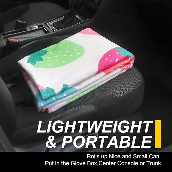 Back Seat Cover for Car Trucks Van SUV Jeep,Waterproof Rear Bench Towel Seat Covers for Dogs and Kids,Automotive Backseat Protector (Strawberry) - Image 8