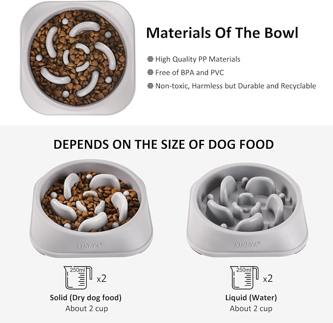 YINEYA Slow Feeder Dog Bowls, Pet Supplies That Slow Down Eating, Pet Food Bowls, Maze Dog Puzzle Feeder for Medium Breed - Image 6