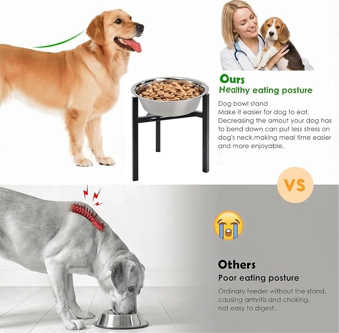 Adjustable Width Dog Bowl Holder - Single Bowl Feeder for Medium to Large Breed Dogs, fits Bowls from 8-11 inches, Sturdy Metal Construction, Ergonomic Design (Bowl not Included) (2Pack) - Image 6