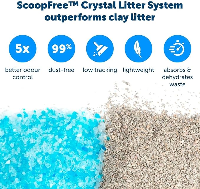 PetSafe Official ScoopFree Complete Reusable Tray - Includes 4.3 lb of Premium Blue Crystal Litter - Compatible with All ScoopFree Complete Automatic Self Cleaning Litter Box Systems - Image 4