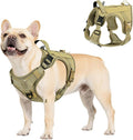 VavoPaw Heavy Duty Tactical Dog Harness for Small Dogs, No Pull Adjustable | Pet Harness Reflective Service Training Easy Control Pet Vest Military K9 Working Dog Harnesses（Army Yellow, S） by VavoPaw