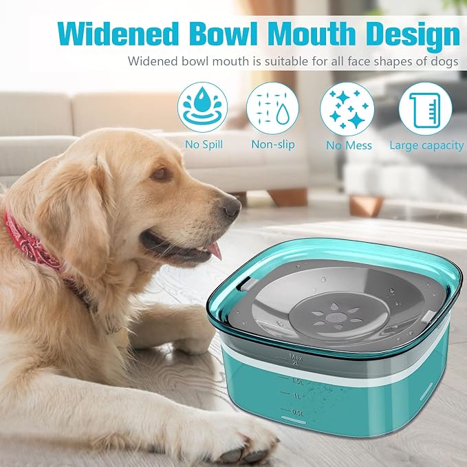 UPSKY 70oz Dog Water Bowl, No Spill Slow Drinking Feeder for Messy Drinker | Large Capacity, Spill Proof, Prevent Pet Prevents Choking, Anti-Slip, Visible Water Level, Suitable for Travel and Car Trips - Image 5