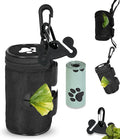 Dog Waste Bag Dispenser Pet Poop Bags Holder for Doggie Waste Bags Dispensers Soft Fabric Zipper Small Doggy Puppy Pouch for Leash Accessory Attachment with Carrier,Paw Print, No-XYBbk by Hilihali