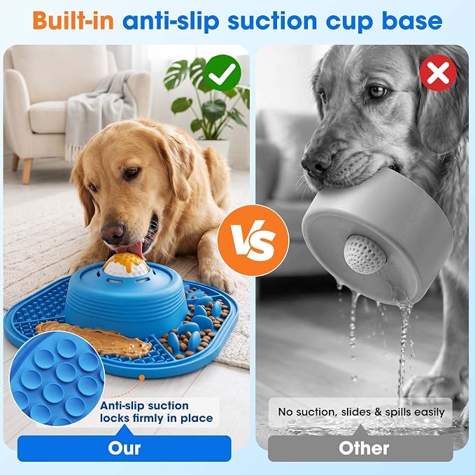 3-in-1 Dog Slow Feeder Bowl, 10in Large Non-Slip Slow Feed Dog Bowl with Removable Design, Food-Grade Silicone Puzzle Slow Feeder for Dogs & Cats, Helps Prevent Bloating and Indigestion（10 Inch） - Image 3