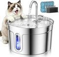 Stainless Steel Cat Water Fountain - 74oz/2.2L Ultra-Silent | 7 Filters Included, Visible Water Level, Dishwasher Safe, for Indoor Cats & Small Dogs by LuvMypett