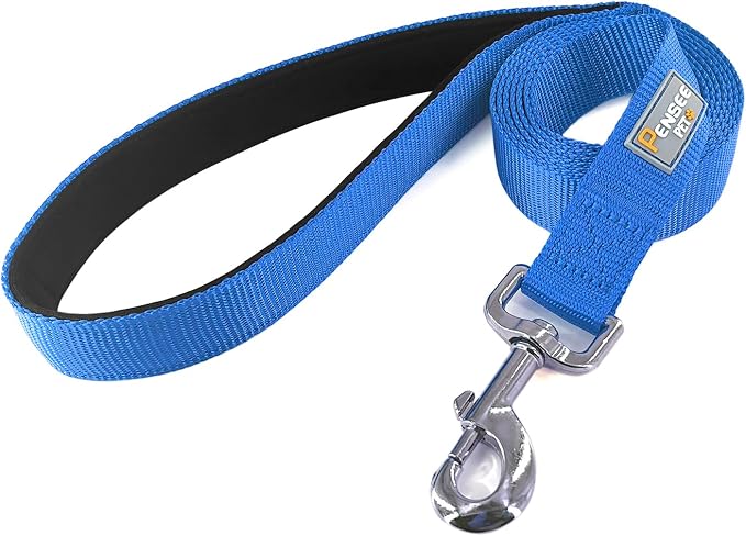 6 FT Reflective Dog Leash for Small Dogs,Blue | Padded Handle,Metal D-Ring,Heavy Duty Nylon Webbing, for Walking & Training - Image 3