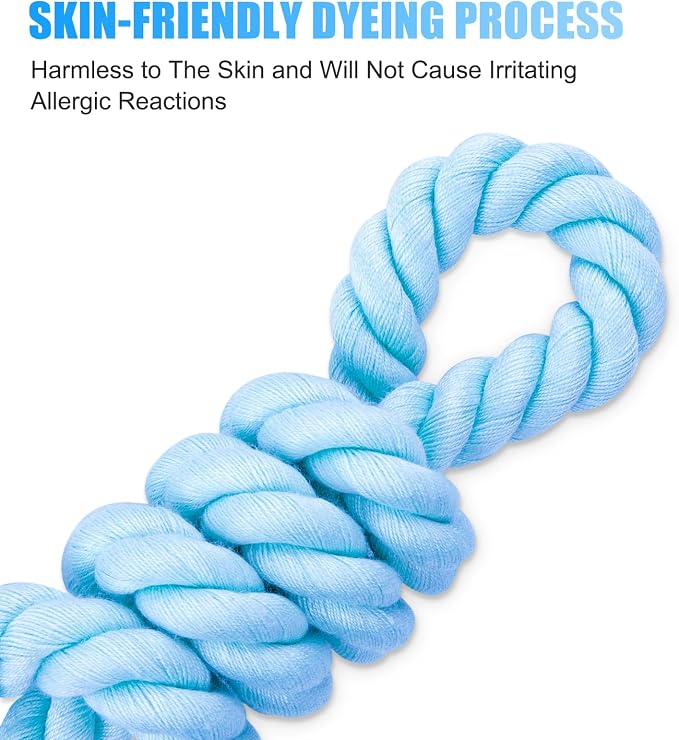 6 FT Handmade Rope Dog Leash for Small Medium and Large Dogs | Soft and Comfortable Grip, New Golden Heavy Duty Metal Clasp, Light Blue - Image 5