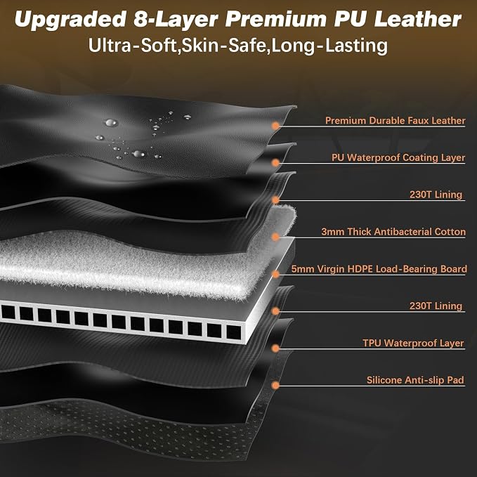 Gusil Back Seat Extender for Dogs: Mobile Cozy Pet Den! Skin-Safe Padding, Heavy-Duty PU Leather with Hard Bottom, 450lb Capacity-Waterproof, Non-Slip, 45% More Space (Fits Cars, SUVs & Small Trucks) - Image 3