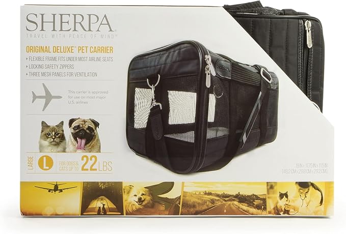 Sherpa Original Deluxe Travel Pet Carrier, Airline Approved - Black, Large - Image 8