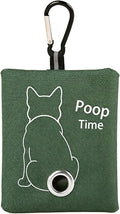 Green Dog Poop Bag Dispenser for Leash (Military green) | Carabiner Clip, Easy Bag Dispensing, Leash Attachable, Funny Design by Trantranapa