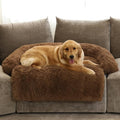 GGIB Calming Dog Bed Fluffy Plush Dog Mat for Furniture Protector with Removable Washable Cover for Large Medium Small Dogs and Cats (Extra Large (53x39.3x6), Brown) by GGIB