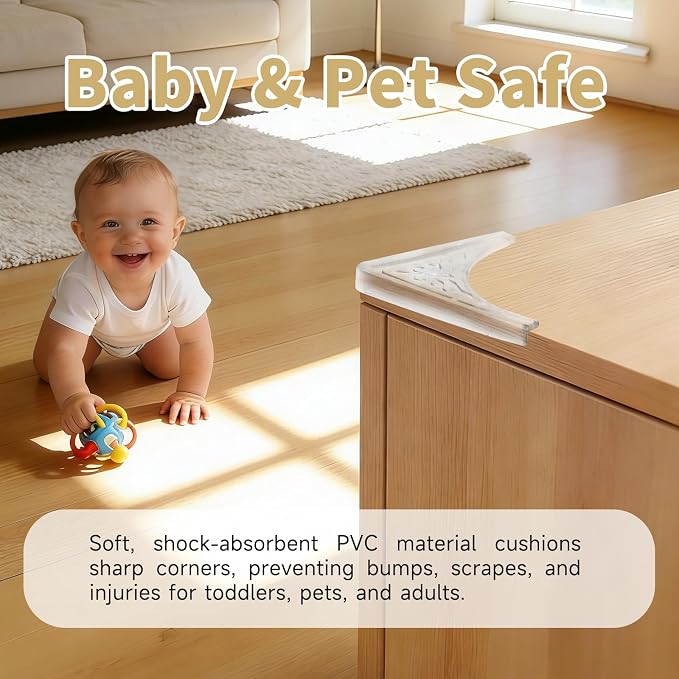 4 Pcs Safety Soft Corner Protectors Guards,Table Corner Protectors Proof Corners and Edge Protectors for Furniture Bookcases Drawers (Transparent) - Image 5