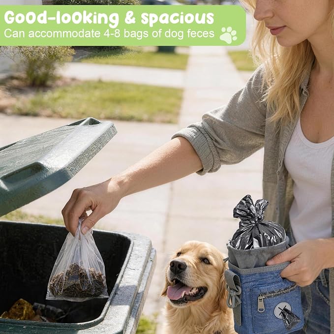 Dog Poop Bag Holder for Walking with Waste Bag Dispenser | Portable Wearable, Clip Easy-Attach to Leash/Harness/Waist, Storing Used Doggie Waste Bags Without Spills - Image 6