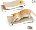 Cat Scratcher, Durable Scratch Pad, Corrugated Cardboard Scratching Board for Indoor Cats, Heavy Duty, Double-Sided Usability, Recyclable, with Catnip, Medium, 2 Packs by Conlun