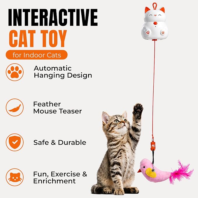 Indira Interactive Cat Toy – Automatic Moving Cat Toy with Birds & Ball, Cat Toys for Bored Indoor Adult Cats, Stimulating Cat Toys, Cat Interactive Toys for Indoor Cats Rechargeable - Image 2