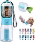 Cibaabo Dog Water Bottle with Food Container & Poop Bag Holder & Filter | Feeding & Hydration & Waste All in One | Travel Puppy Water Bowl | Portable Pet Dispenser | Dog Gifts | for Walking Beach by Cibaabo