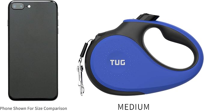 TUG Original Retractable Dog Leash, 16 ft (Medium, Blue) | 360° Tangle-Free Retraction, 16 ft Tape, Quick Thumb Lock, Anti-Slip Handle, For Dogs Under 55 lbs - Image 6