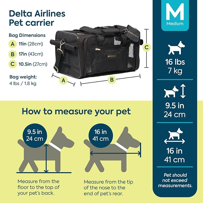 Sherpa Delta Airlines Travel Pet Carrier, Airline Approved & Guaranteed On Board - Black, Medium - Image 3
