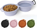 Pup Culture Dual Collapsible Dog Bowls | Silicone Travel Water Bowl for Dogs | Food Grade, No Plastic Rim, Portable Dog Bowl for Food and Water-Easy to Clean | BPA Free and Safe for Your Pup-Lavender by PupCulture