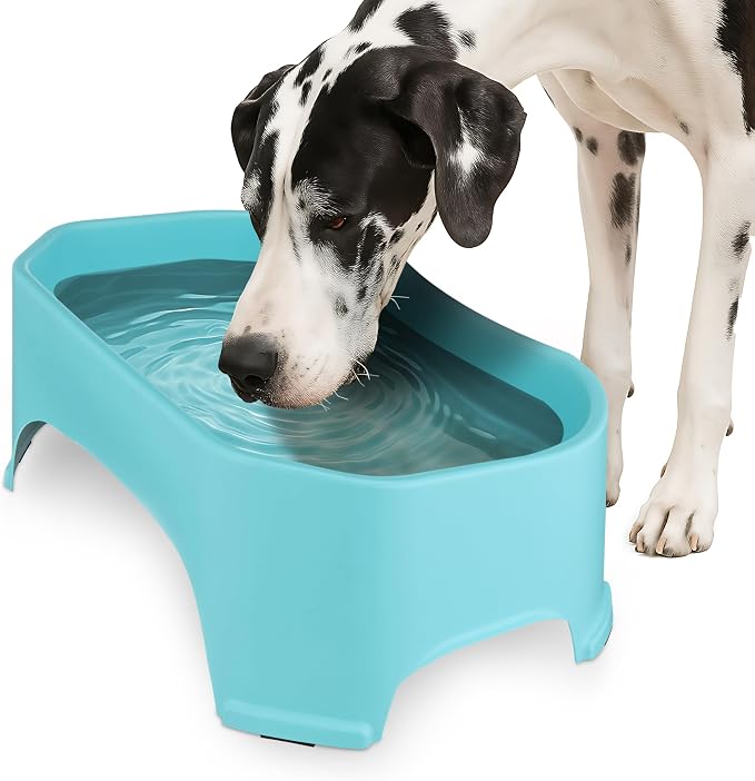 Neater Pet Brands Extra Large Water Bowl for Dogs, Outdoor Dog Water Bowl (2.25 Gallon XL Capacity), Big Trough Style Food Dish for Indoors or Outside, No Spill Large Dog Bowls, Aquamarine by NeaterPetBrands