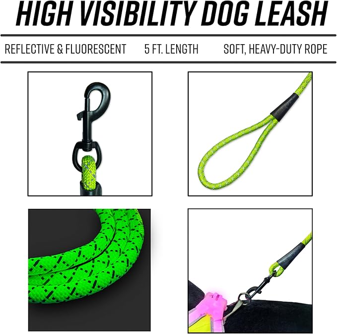 noxgear LightHound Light Up Reflective Dog Harness and Leash, X-Large | 360° Light Up Reflective Dog Harness, 8 Colors & 6 Modes, USB Rechargeable, Adjustable, Rainproof, LED Fiber Optic - Image 3