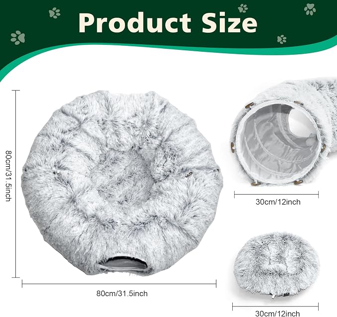 VIVOYAN Multifunctional Cat Tunnel Toy - XL Interactive Cat Play Tunnel with Climbing Holes and Thick Resting Mat, Ideal for Mult Homes and Extended Playtime - Image 2