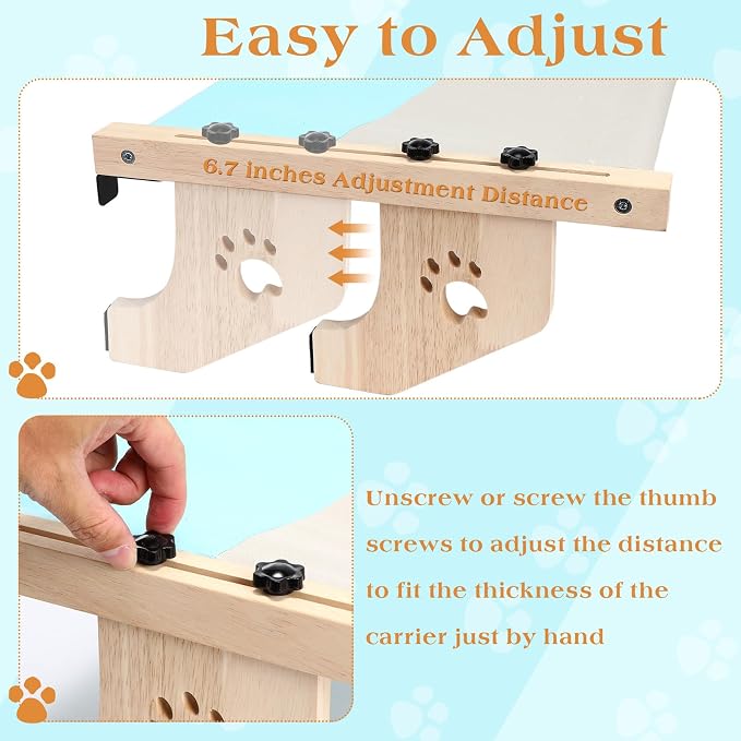 Suzile 2 Pack Cat Window Perch, Holds up to 33 Lbs | Window Perch for Cats Inside, Heavy Duty Cat Window Hammock with Wood and Metal Frame, Adjustable Space Saving - Image 3