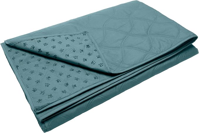 Furhaven Waterproof & Non-Slip King Size Mattress Cover Protector for Dogs & Cats, Washable, For Beds, Couches, & Car Seats - Quilted Twill Blanket Mattress Cover - Nile Blue, Jumbo/King Size - Image 2