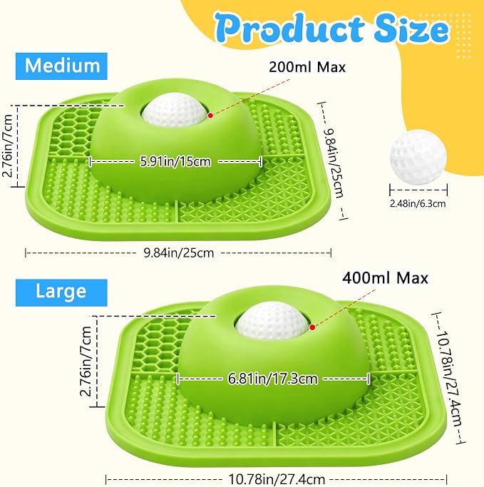 Slow Feeder Dog Bowls & Lick Mat for Liquid and Thick Treat, Anti-Slip Dog Lick Bowl with Interactive Rolling Ball, 5/6 Cup Pup Licking Toy for Large Medium Small Dogs and Cats-Large Green - Image 7