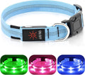 Weesiber Light Up Dog Collars - Rechargeable LED Collar - Reflective Adjustable Dog Lights for Night Walking (Blue, Large) by Weesiber