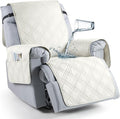 TAOCOCO Waterproof Recliner Chair Covers 30 Inch Wide, Oversized Recliner Covers for Recliner Chair with Pocket, Recliner Slipcovers with Straps Furniture Protector for Kids Pets (30'', Ivory) by TAOCOCO