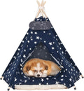 Pet Teepee Tent for Dogs & Cats Dog Bed with Thick Cushion Puppies Play House Removable and Washable by Mooipet